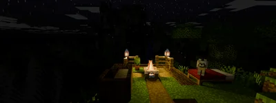 Minecraft Hilly Camp - Night
